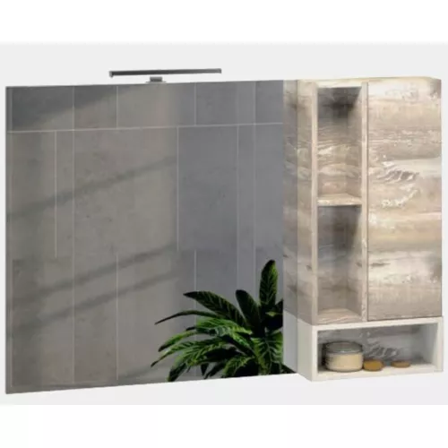 Зеркало-шкаф Comforty Турин, дуб бежевый, Выбрать размер: 120, изображение 2