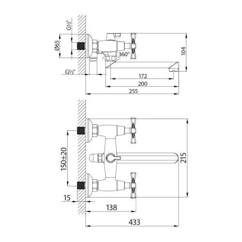 Смеситель Lemark Benefit LM2513C универсальный, изображение 2