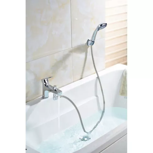 Смеситель на борт ванны с монолитным изливом Rossinka S35-38, изображение 3