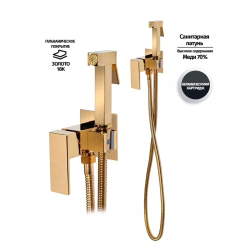 Душ гигиенический  ACWEN 82216G золото, Выбрать цвет: Золото, изображение 12