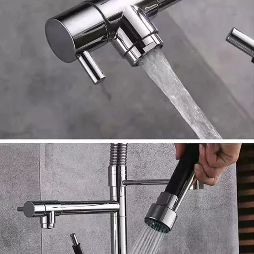 Смеситель для кухни ACWEN F85 с подключением к фильтру , с гибким изливом, душем, изображение 5