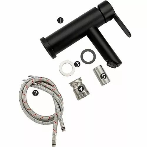 Смеситель для раковины FRAP F10801-6 черный, изображение 6