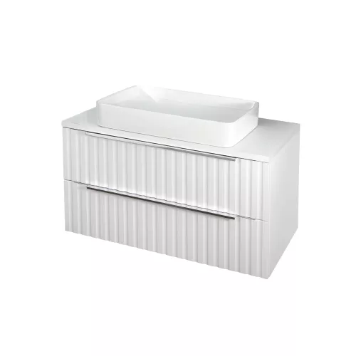 Тумба подвесная ACWEN ГРАЦИЯ 90 , со столешницей, без раковины, белая матовая, изображение 6