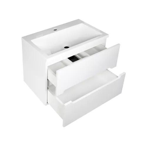 Тумба подвесная ACWEN TORNO  белая матовая с раковиной, Выбрать цвет: Белый матовый, Выбрать размер: 60, Внешний вид: с белой раковиной, изображение 12