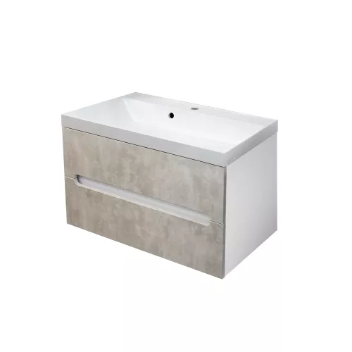 Тумба  подвесная ACWEN TORNO 80  айс фраппе, с раковиной Слим 80, Выбрать цвет: айс фраппе, Выбрать размер: 80, Внешний вид: с белой раковиной, изображение 6