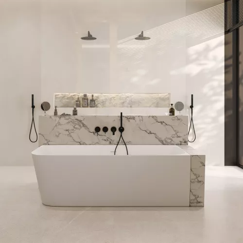 Ванна из искусственного камня ABBER Stein AS9621-1.7 L/R белая матовая 170х75, Ориентация: правая, изображение 7