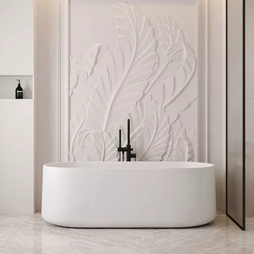 Ванна из искусственного камня ABBER Stein AS9607 белая матовая 170*75, изображение 7