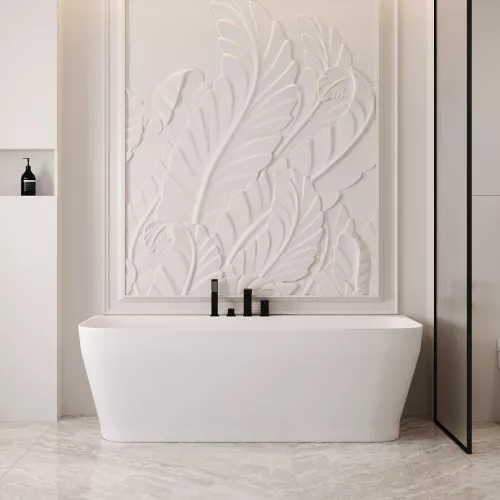 Ванна из искусственного камня ABBER Stein AS9616 белая матовая 170*80, изображение 7