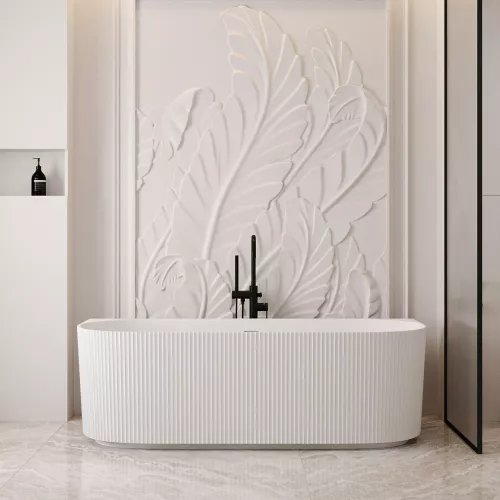 Ванна из искусственного камня ABBER Stein AS9630 белая матовая 170*75, изображение 6