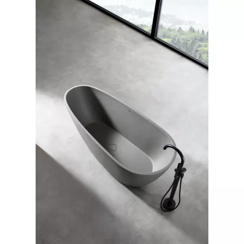 Ванна из искусственного камня ABBER Dortmund 170х75 светло-серая матовая, Выбрать цвет: Светло серый, изображение 3