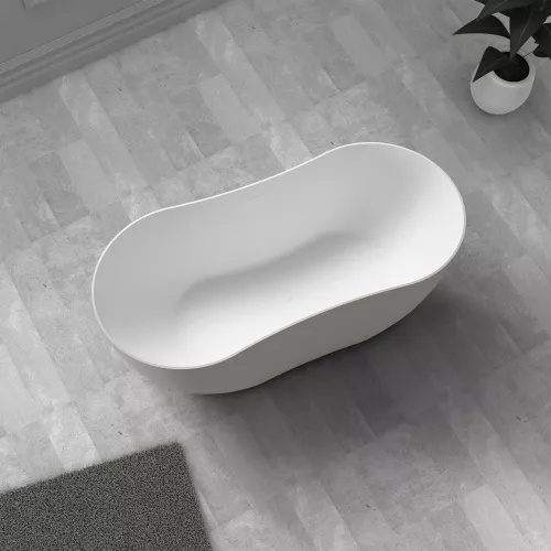 Ванна из искусственного камня ABBER Stein AS9604 белая матовая 170*80, изображение 2