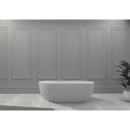 Ванна из искусственного камня ABBER Stein AS9604 белая матовая 170*80, изображение 3