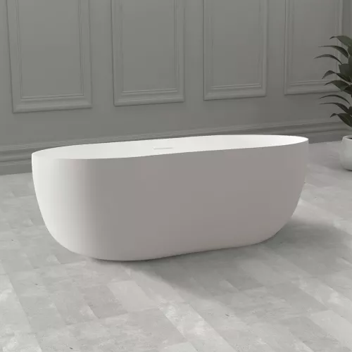 Ванна из искусственного камня ABBER Stein AS9604 белая матовая 170*80, изображение 4