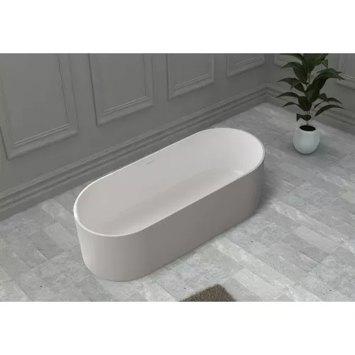 Ванна из искусственного камня ABBER Stein AS9607 белая матовая 170*75, изображение 4