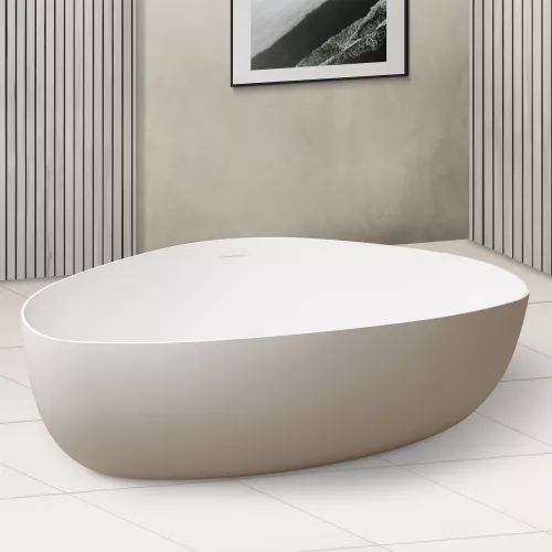 Ванна из искусственного камня ABBER Stein AS9608 белая матовая 180*130