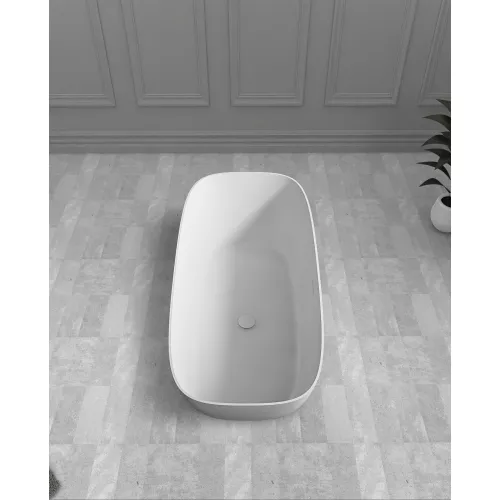 Ванна из искусственного камня ABBER Stein AS9612-1.7 белая матовая 170х72, изображение 4