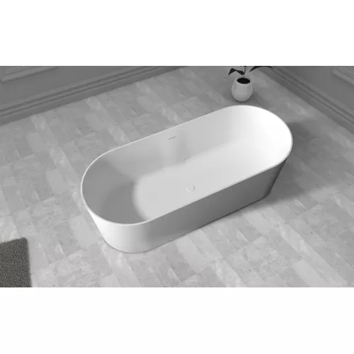 Ванна из искусственного камня ABBER Stein AS9614 белая матовая 180*75, изображение 3