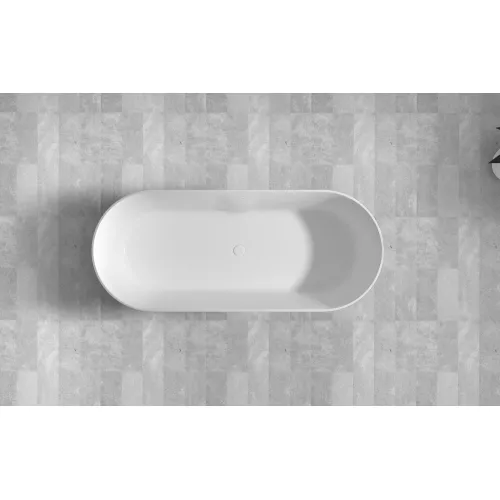Ванна из искусственного камня ABBER Stein AS9614 белая матовая 180*75, изображение 4