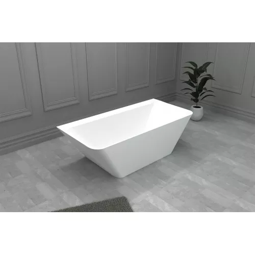 Ванна из искусственного камня ABBER Stein AS9619 белая матовая 180*85, изображение 3