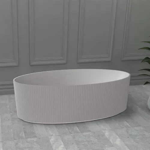 Ванна из искусственного камня ABBER Stein AS9627 белая матовая 180*85, изображение 2