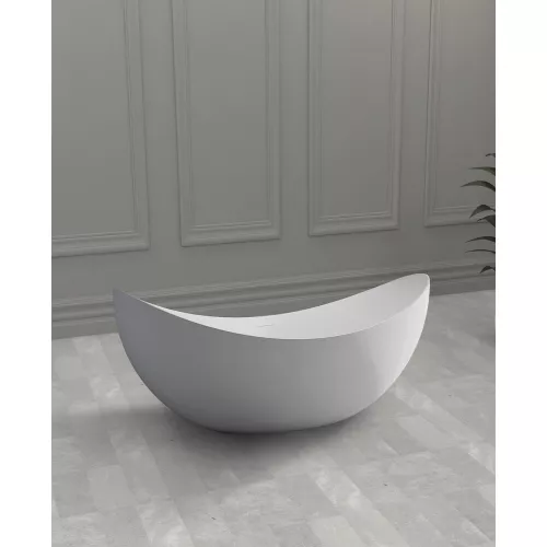 Ванна из искусственного камня ABBER Stein AS9633 белая матовая 180*80, изображение 3