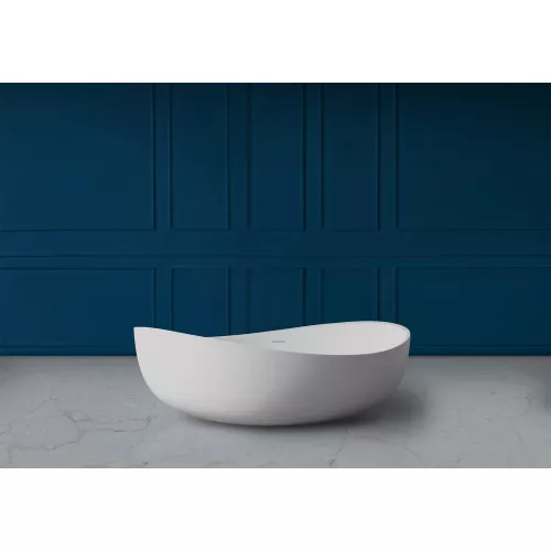 Ванна из искусственного камня ABBER Stein AS9639 белая матовая 180*110, изображение 2