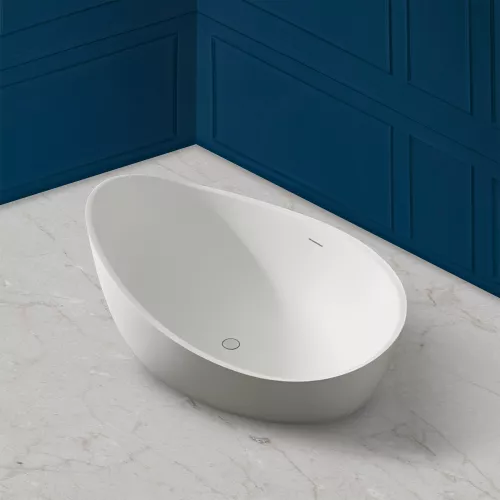 Ванна из искусственного камня ABBER Stein AS9639 белая матовая 180*110, изображение 3