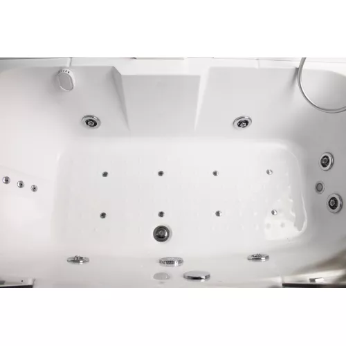 Душевая кабина прямоугольная Timo STANDART T-1140/1150/1170 высокий поддон, Цвет стекла: тонированное, Выбрать цвет: Хром, Выбрать размер: 140x88, Комплектация: гидромассаж, изображение 5