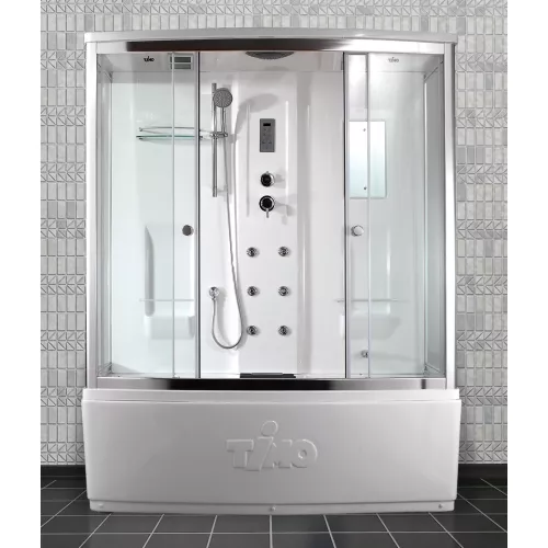 Душевая кабина  прямоугольная Timo LUX  T-7750/7770 высокий поддон, Выбрать размер: 150x88, Внешний вид: маленькое зеркало, изображение 2