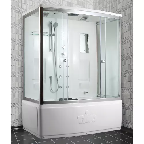 Душевая кабина  прямоугольная Timo LUX  T-7750/7770 высокий поддон, Выбрать размер: 150x88, Внешний вид: маленькое зеркало, изображение 3