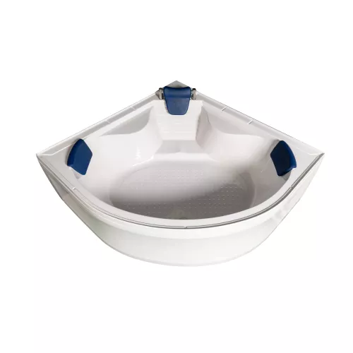 Душевая кабина четверть круга River TEMZA TH черная тонированные стекла  высокий поддон, Цвет стекла: тонированное, Цвет профиля: Хром, Выбрать цвет: Черный, Тип поддона: Высокий, Выбрать размер: 150x150, изображение 4