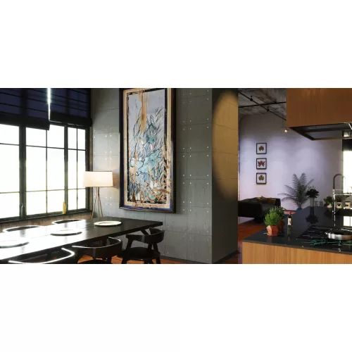 Панель гипсовая 3D ARTPOLE LOFT  TECHNO-BETON/ORIGINAL-BETON/BETON, Выбрать цвет: Бетон, Внешний вид: С отверстиями, изображение 5