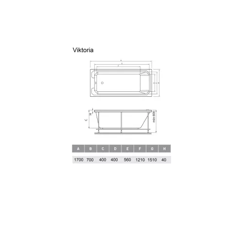 Ванна акриловая Relisan VIKTORIA 170x70, изображение 5