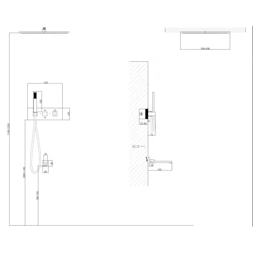 Душевая система ABBER Daheim AF8254 скрытого монтажа с изливом, термостат, хром, Выбрать цвет: Хром, изображение 3