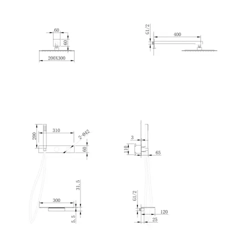 Душевая система ABBER Rund AF8750NG скрытого монтажа с изливом, термостат, никель, Выбрать цвет: Никель, изображение 3