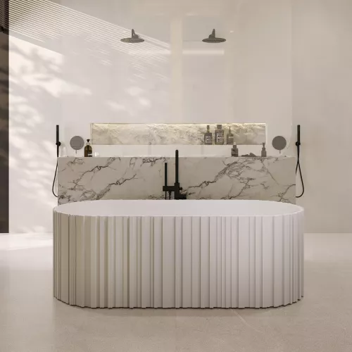 Ванна из искусственного камня ABBER Stein 170х75 белая матовая, изображение 7