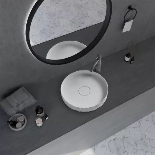 Раковина накладная ABBER Stein AS2604 белая матовая, изображение 2