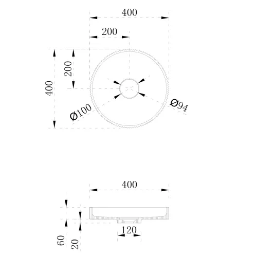 Раковина накладная ABBER Stein AS2604 белая матовая, изображение 4