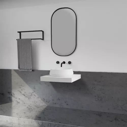 Раковина накладная ABBER Stein AS2605 белая матовая, изображение 2