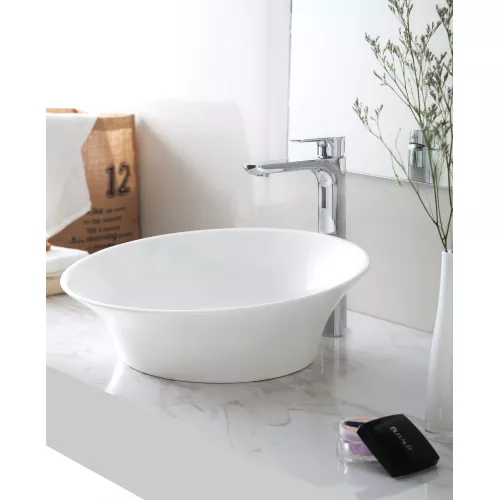 Раковина накладная ABBER Stein AS2607 белая матовая, изображение 2