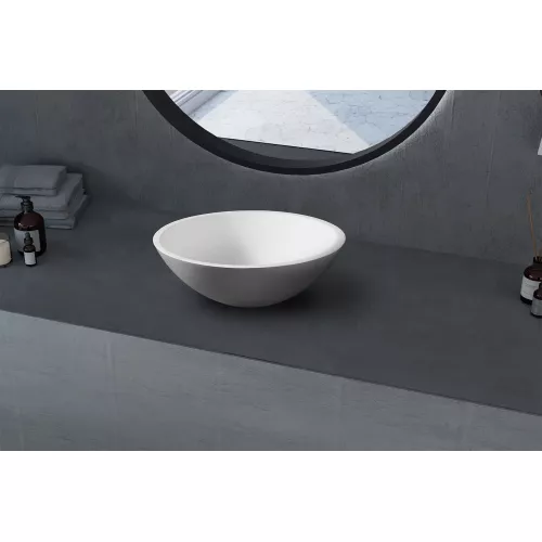 Раковина накладная ABBER Stein AS2608 белая матовая, изображение 2