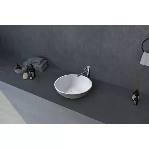 Раковина накладная ABBER Stein AS2608 белая матовая, изображение 3