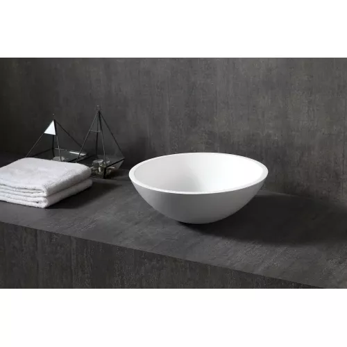 Раковина накладная ABBER Stein AS2608 белая матовая, изображение 4