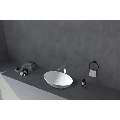 Раковина накладная ABBER Stein AS2609 белая матовая, изображение 2