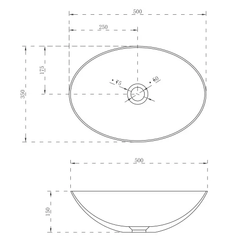 Раковина накладная ABBER Stein AS2609 белая матовая, изображение 3