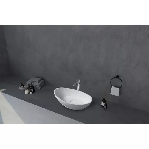 Раковина накладная ABBER Stein AS2610 белая матовая, изображение 2