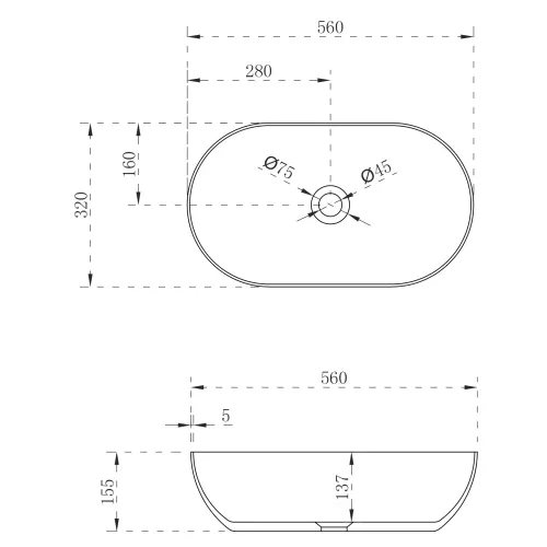 Раковина накладная ABBER Stein AS2611 белая матовая, изображение 3
