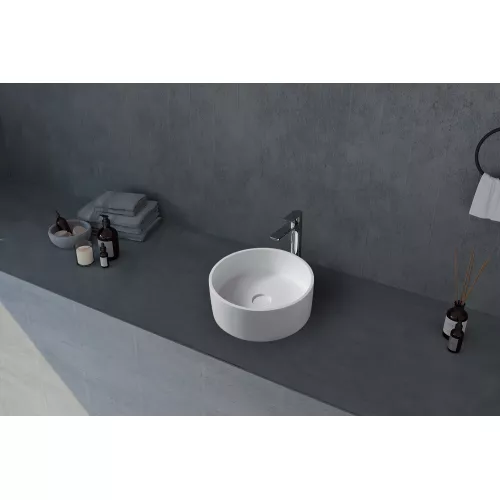 Раковина накладная ABBER Stein AS2612 белая матовая, изображение 2