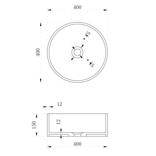 Раковина накладная ABBER Stein AS2612 белая матовая, изображение 3