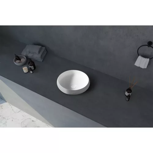 Раковина накладная ABBER Stein AS2613 белая матовая, изображение 2